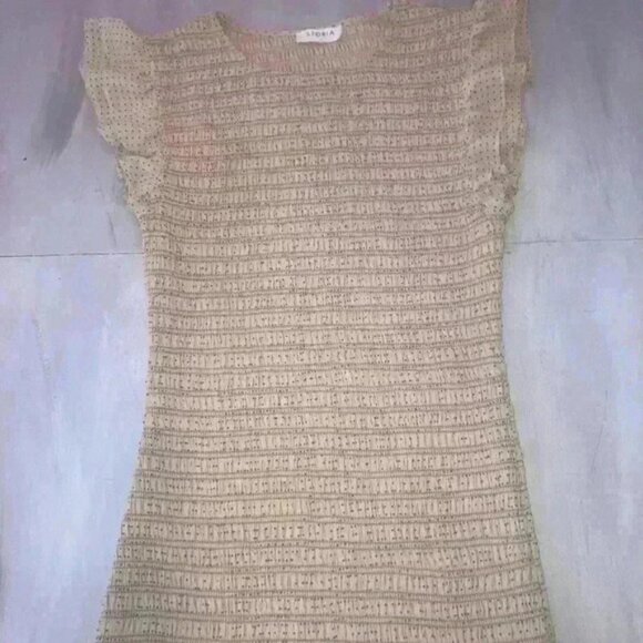 Storia Tan & Black Mini Dress size Small - Picture 9 of 13